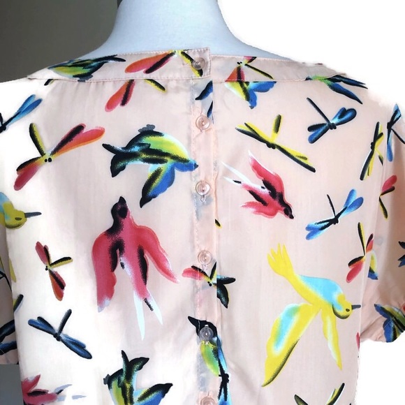 Dragonfly and Bird Chiffon Top - Picture 5 of 8